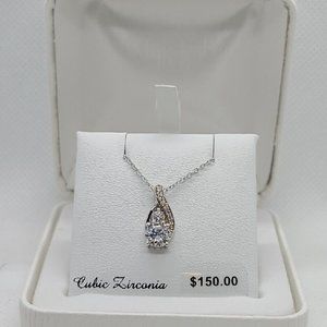 DIAMONLUXE Teardrop Pendant Necklace - 18 in.